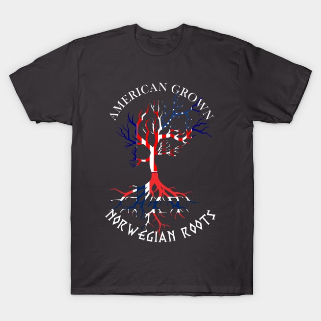 American Grown, Norwegian Roots T-Shirt by VikingHeart Designs